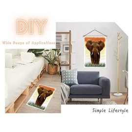 Latch Hook Kits for Adults Rug, 52X38cm DIY Rug Making Kit for Adults Color Printed Latch Kits, Elephant Latch Hook Cushion Kits, Kids Latch Hook Rug Kit, Latch Hook Craft Kits, Carpet Crochet Kits