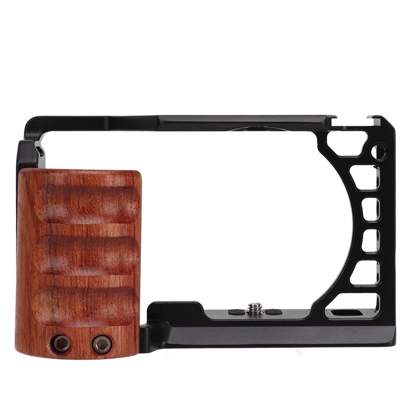 Aluminum Alloy Camera Cage with Wooden Handle Protective Frame with