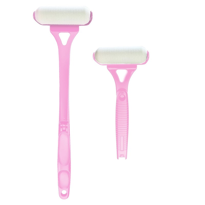 Lotion Applicator, Folding Handle with 3 Reusable Foam Rollers, Washable