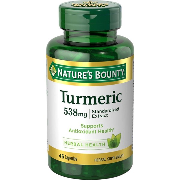 Natures Bounty Turmeric 538 mg Standardized Extract, 45 Count (Pack of 2)