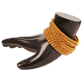 Touchstone New Silk Thread Bangle Collection Indian Bollywood Hand Woven Silk Thread Yellow Color Rhinestone Designer Jewelry Special Large Size Bracelets Bangle Set of 8 for Women.