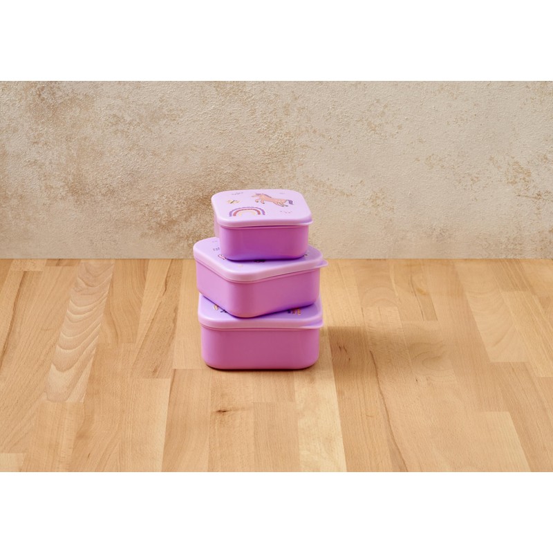 Nesting Snack Boxes, Set of 3 Including Straw Sipper, Tiny