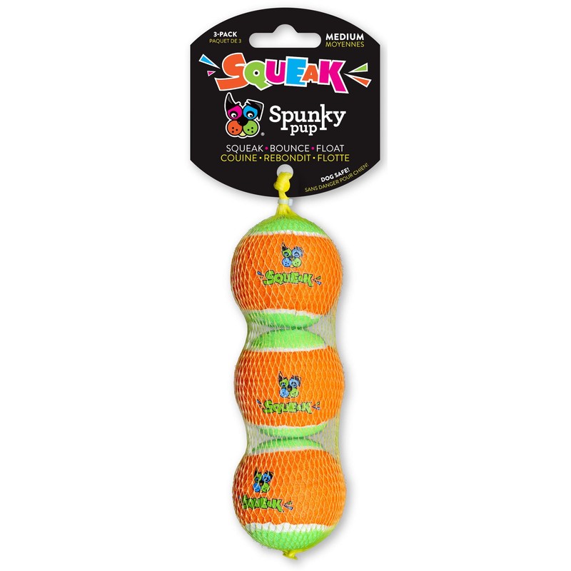 Squeaky Tennis Balls 3-Pack Medium
