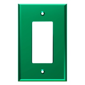 LIDER Decorator Wall Plate, Temperature/Impact Resistant, Mirrored, Plexiglass Outlet/Light Switch Cover, Acrylic glass, Reflective Finish, Modern Upgrade, Oversized 1-Gang 5.25" x 3.44", Green