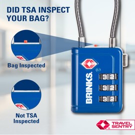 Brinks TSA Accepted Indicator Luggage Lock, Blue - Ressetable Combination, New More Secure TSA008 Key, 4 Pack