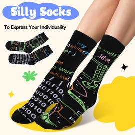 YUFFQOPC Funny Socks Novelty Socks for Men Women,Colours Funny Socks with Motif,Multicoloured,Crazy Socks Unisex Cotton Calf Socks,Crazy Christmas Socks Colorful Christmas Birthday Gifts