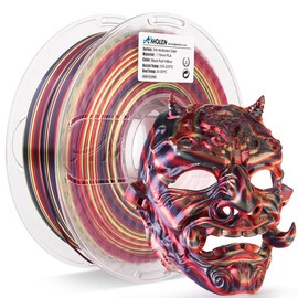 Silk S-Series PLA 3D Printer Filament, Shiny Multicolor Rainbow PLA Filament, 1.75mm:_Black Red Green 1KG