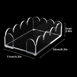 Acrylic Sticky Note Holder 4x6 Inch Clear Scalloped Sticky Notes Dispenser Cute Self-Stick Note Pad Organizer Desk Accessories for Office School Home