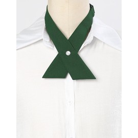 sourcing map Women's Adjustable Neck Bow Bolt Button Cross and Cross Tie, Army Green