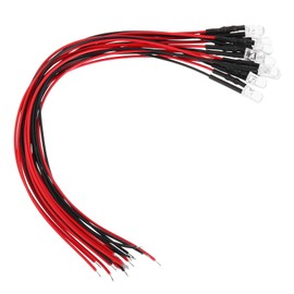 uxcell 10Pcs 5mm Pre Wired LED, RGB Slow Flash Flashing DC3-6V Clear Lens, Light Emitting Diodes