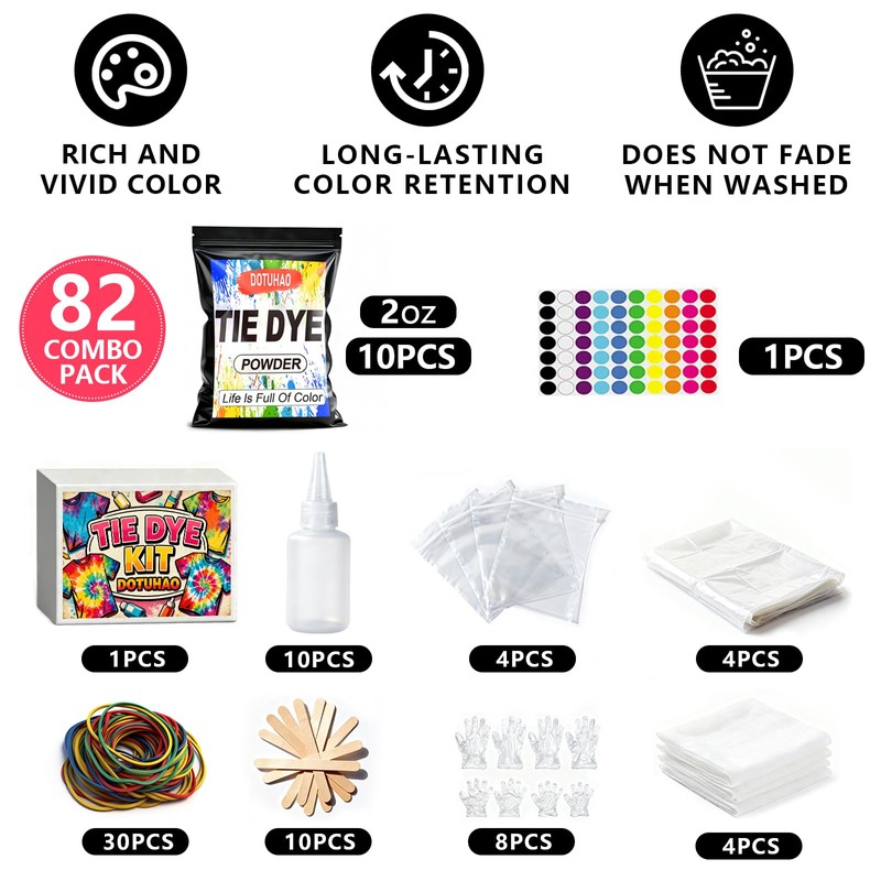 DOTUHAO 10 Colors Tie Dye Powder Kit, Tie Dye Set