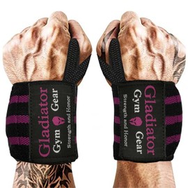Weight Lifting Wrist Wraps with Thumb Loops - Wrist Support & Protection for Power Lifting Cross Training & Bodybuilding G3 Wrist Straps. Gladiator Gym Workout Gear for Men Women (Purple)