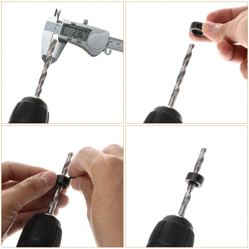 sourcing map 5pcs 5mm Drill Stop Collar Depth Stop with