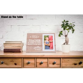 NZY Teacher Appreciation Gifts from Students,Thank You,End Year,Leaving,Christmas,Retirement Gifts for Educators,A Truly Amazing Teacher Is Hard to Find-Wooden Photo Frame Picture Frame Presents