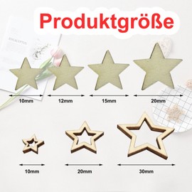 KASURE Pack of 350 Wooden Stars Decoration, Wooden Stars Scatter Decoration, Wooden Stars for Crafts, Christmas Confetti Stars for Christmas, Wedding, Party, DIY Crafts, Mixed Two Styles, 5 Sizes