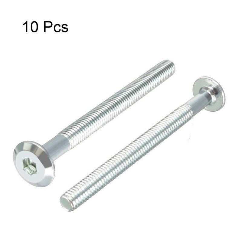 sourcing map M6x70mm Furniture Bolts Hex Socket Screws 50mm Thread