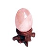Polar Jade Rose Quartz Gemstone Egg Sphere with Wooden Stand