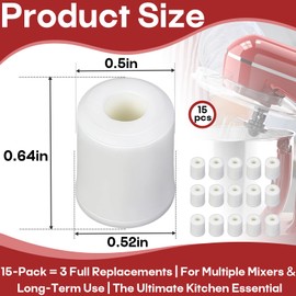 15-Pack 4161530 & 9709707 Mixer Feet Replacement Compatible with KitchenAid Stand Mixers, Rubber Feet Pads Fit for KSM90/K45SS/KSM75 Series,Repalce 115792,WP9709707, Secure Grip Base Pads