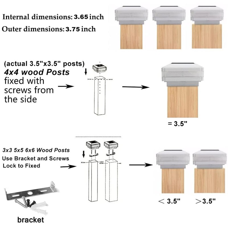 Solar Post Cap Lights 160Lumen, 4x4 Fence Post Caps Solar
