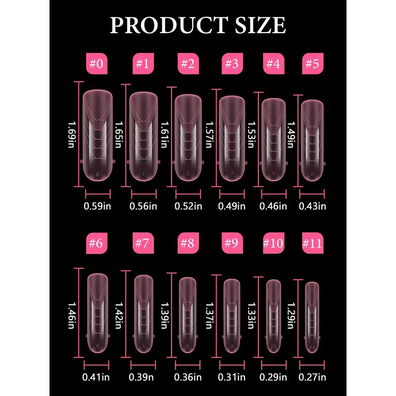 EBANKU 120 PCS Pink Matte Round Curved Dual Nail Forms
