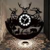Deer and Bear Scene Wall Clock, Remote Control, 12 Inches