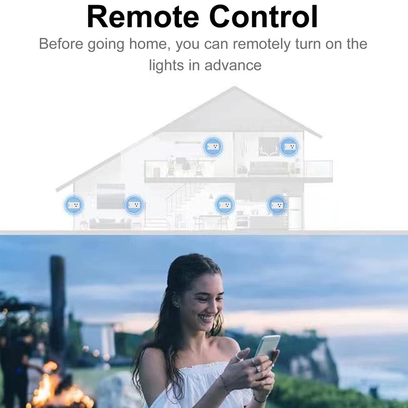 Smart Plug Voice Control Compatible with Alexa Google Assistant, APP