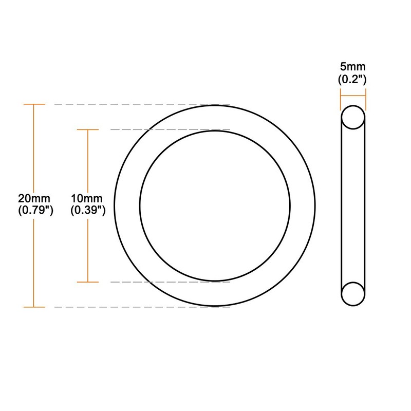 sourcing map Nitrile Rubber O-Ring Metric Seal Sealing Ring Seals