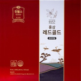 진웰스 홍삼레드골드 프리미엄 70ml x 30포 파우치 국내산 6년근 발효 홍삼액 Jinwells Red Gold Ginseng Premium 70ml x 30 Sachets Domestic 6-Year-Old Fermented Ginseng Extract