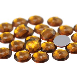 18mm Smokey Topaz A22 Flat Back Round Acrylic Jewels High Quality Pro Grade - 30 Pieces