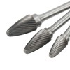 5pcs Carbide Burrs Single Cut Rotary File with 6mm/0.24in Shank