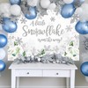 Avezano Snowflake Baby Shower Gender Neutral Backdrop White Silver A