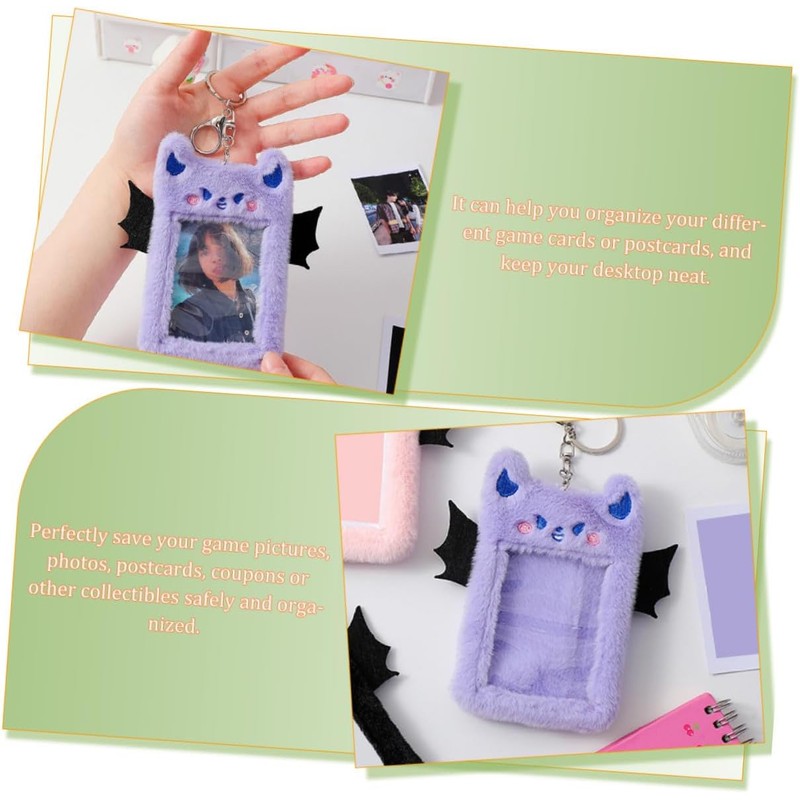 Plush Card Holder con Clip Protector para Tarjetas Id y