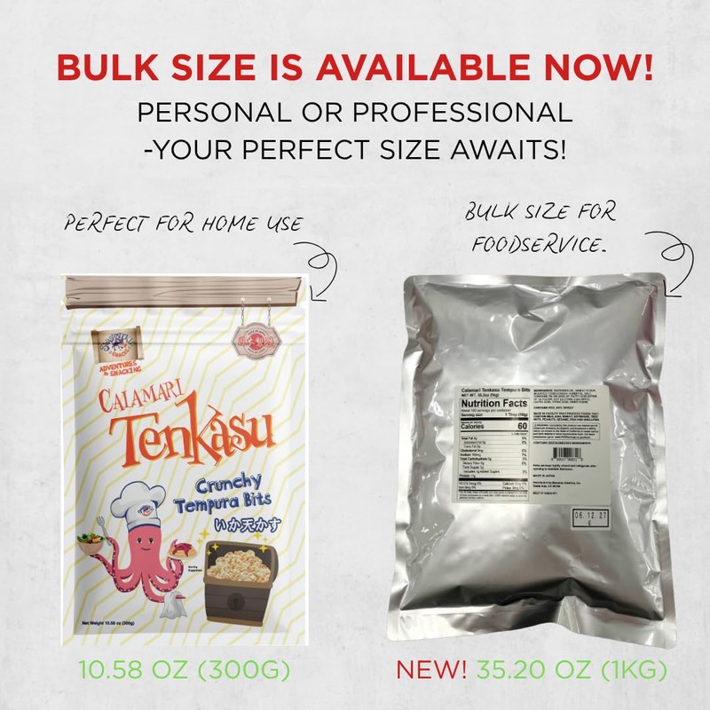 Tenkasu Tempura Bits 10.58oz, Authentic Japanese snack by Swashbuckle Snacks,