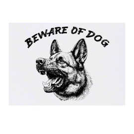 'Beware Of Dog German Shepherd ' Temporary Tattoo - Water Resistant, Skin-Safe, Non-Toxic Transfer (TO00083901)