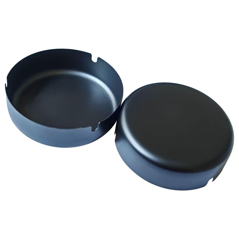 LIXINTIAN Round Stainless Steel Ash Tray,Outdoors Indoors Ash Tray,Desktop Smoking