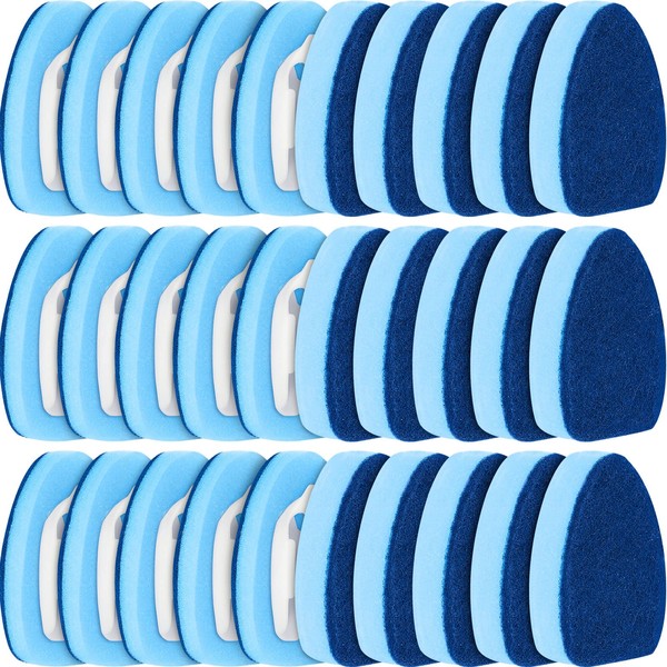 30 Pcs Dish Wand Refills Sponge Heads Heavy Duty Soft Dish Scrubber Sponges for Dishes, Non Scratch Dishwand Replacement Heads Dishwand Sponge Refills Household Cleaning Sponges for Kitchen, Blue
