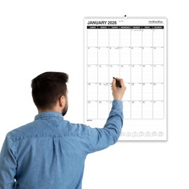 OuMuaMua Wall Calendar 2026, 18-Month Vertical Wall Calendar 2026-2027, 22" X 15" Hanging Planner Runs From 2026 Jan - 2027 Jun with Thick Paper Spiral Bound For School Home Office Organizing