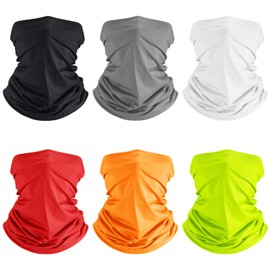 6 Bragas de Cuello Bufanda de Cara de Protección UV de Verano Pañuelo Transpirable de Protector Solar (Color Vívido)