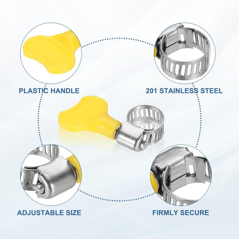 PATIKIL 8-12mm Stainless Steel Hose Clamps 10pcs Bolt Hose Clamp