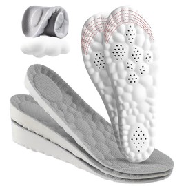 Height Increase Insoles - Insoles to Increase Body Size, 4D Cloud Tech Insole, Soft Memory Foam Comfort Stepper Insoles (Grey 2.5 cm, EU: 39.5-43)