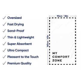 FAFANCY Microfiber Beach Towel Bath Pool - Oversize Quick Dry Lightweight Soft 35x63 in