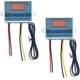 MTDELE 2Pcs 12V Thermostat Switch Controller XH-W3002 DC 12V 120W Temperature Control -50℃ to 110℃ with Waterproof Probe