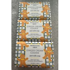 Beekman 1802 Set of 3 Beekman 1802 Goat Milk Soap Bar Ginger Cookie Cream Palm Size 3.5 Oz