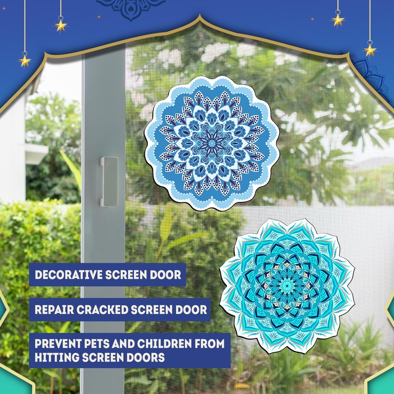 Relaxweex 2 Pairs Mandala Screen Door Magnets 6" Round Double