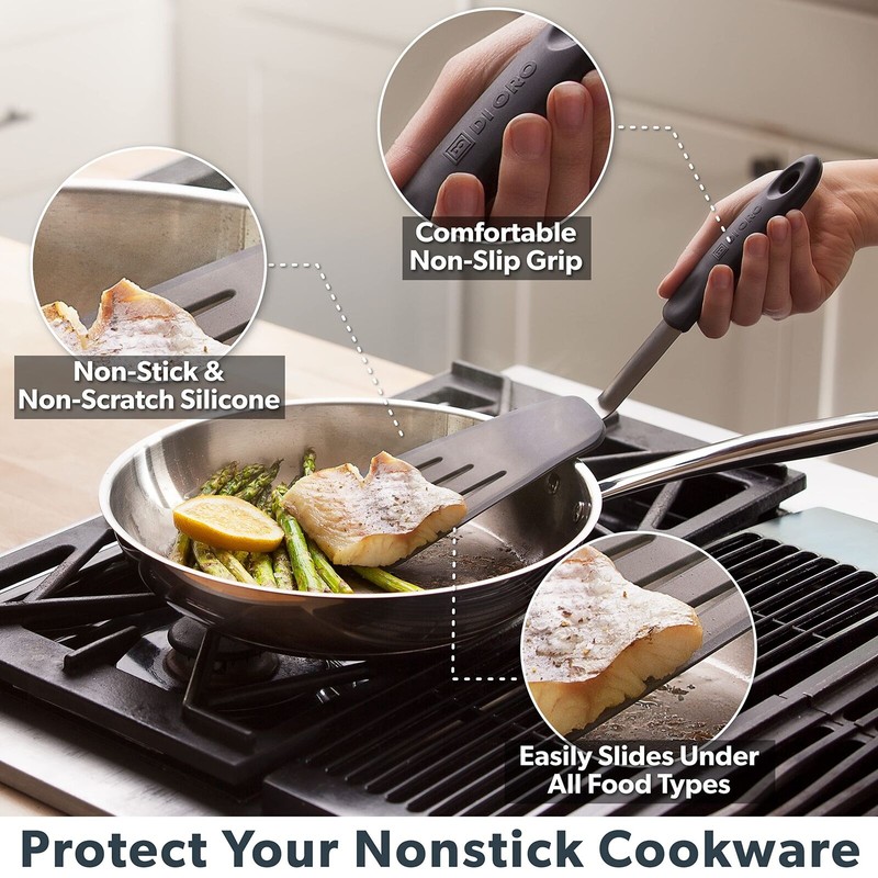 DI ORO Living Spatulas for Kitchen Use - Spatulas Silicone