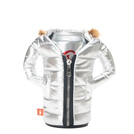 Puffin - The Pahka Beverage Parka | Insulated Can & Bottle Coolers That Keep Soda and Beer Cold | Thermocooler Sleeve Cover | 12 oz (Silver)