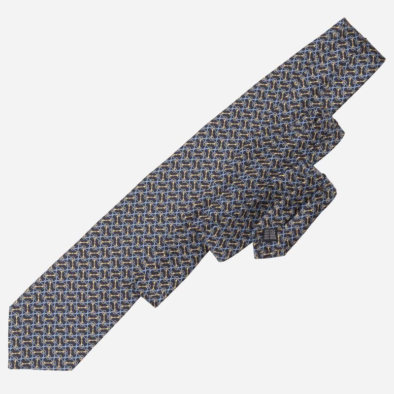 Elizabetta Palio - Printed Silk Tie - Navy - Length: