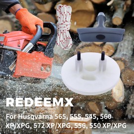 REDEEMX 550XP 505158101 Rewind Starter Pulley Reel Kit Compatible With Husq varna 545 550XP 550XPG 555 560XP 562XP CS2252 CS2253 Chainsaw Replacement Part