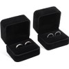 Classic Velvet Couple Double Ring Box Earring Jewelry Case Gift