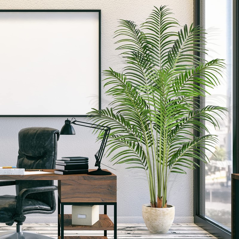 Keeplush 6ft Tall Fake Palm Tree with 18 Trunks and